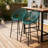 Outdoor Patio Black Faux Wicker Barstool Set-218541294