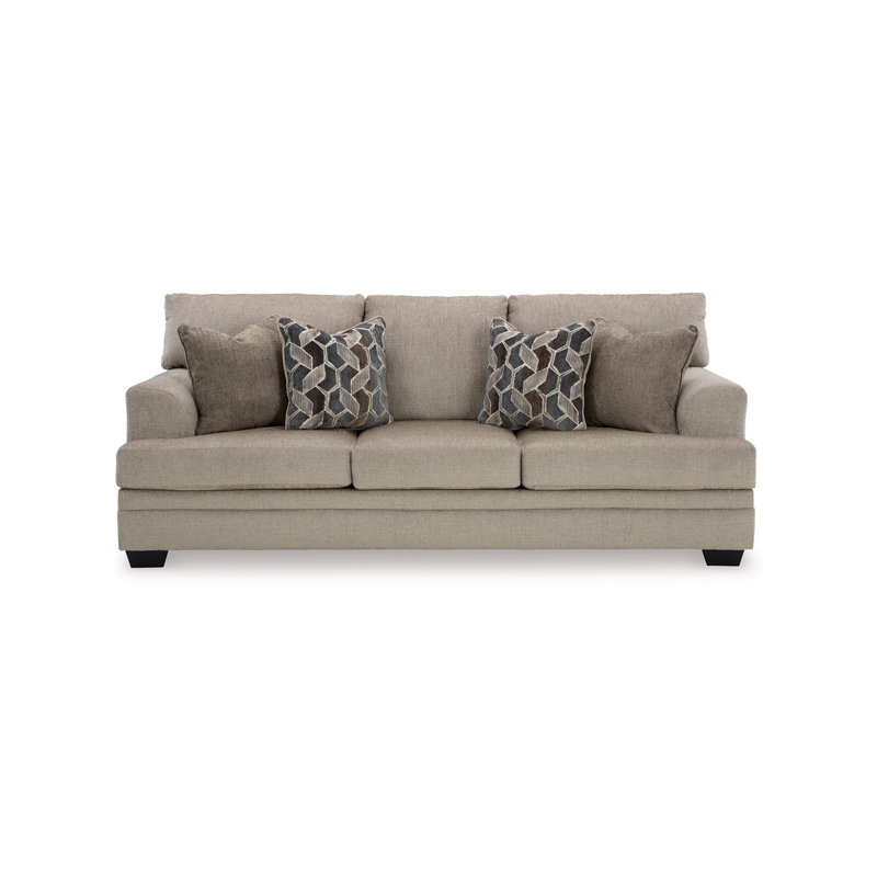 Grand canapé-lit Ead, 4 coussins décoratifs, polyester muscade, Taupe