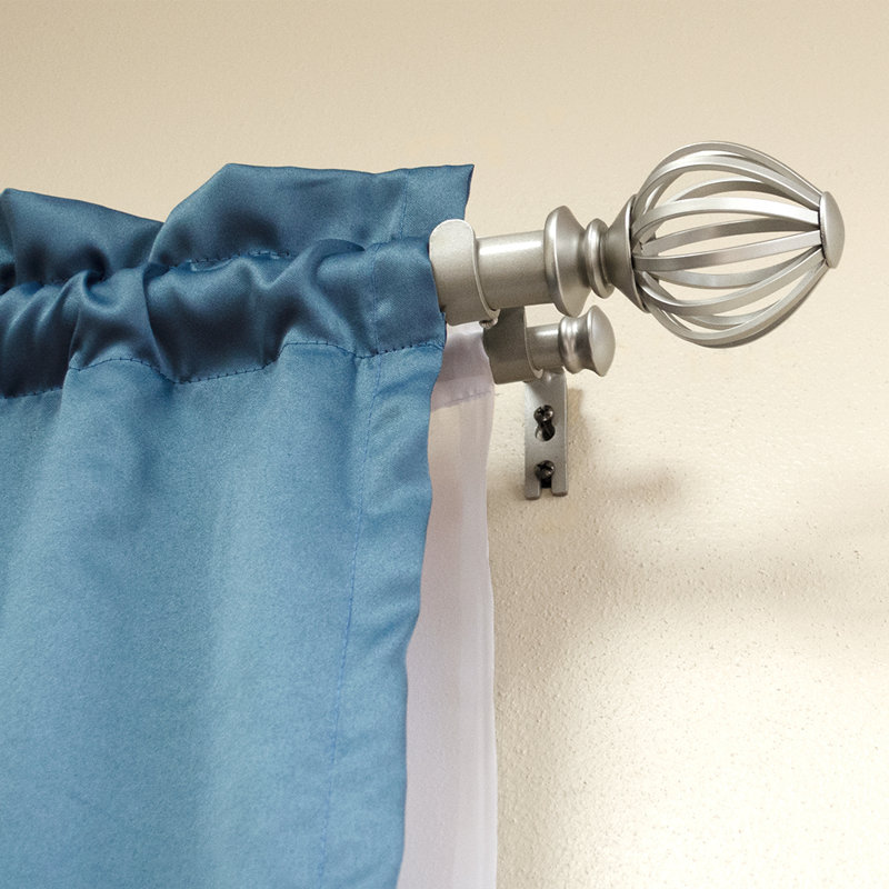 Opas Steel Adjustable Double Curtain Rod, Brushed Nickel