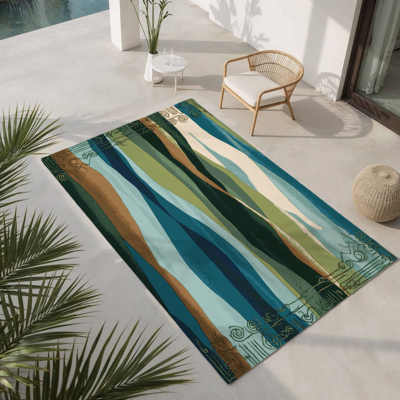 Tapis intérieur et extérieur Dream Cascade, Rectangle 1 pi 6 po x 2 pi 6 po