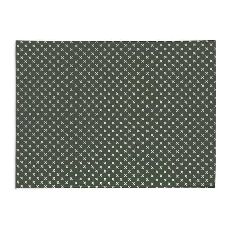 Criss Cross Kids Play Mat, Chimichurri/Green, Rectangle 4' x 6'