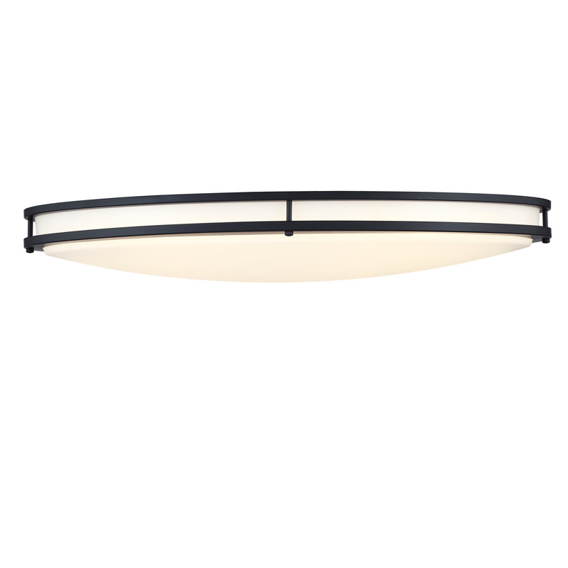Hanz Selectable LED 2700K, 3000K,3500K, 4000K, 5000K Flush Mount Ceiling Light, Matte Black, 4.69"H x 33"W x 18"D