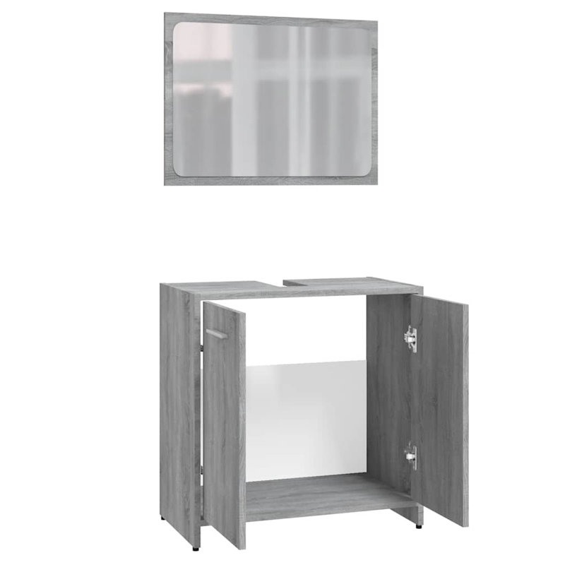 Labus 60cm Single Bathroom Vanity Base Only, Grey 