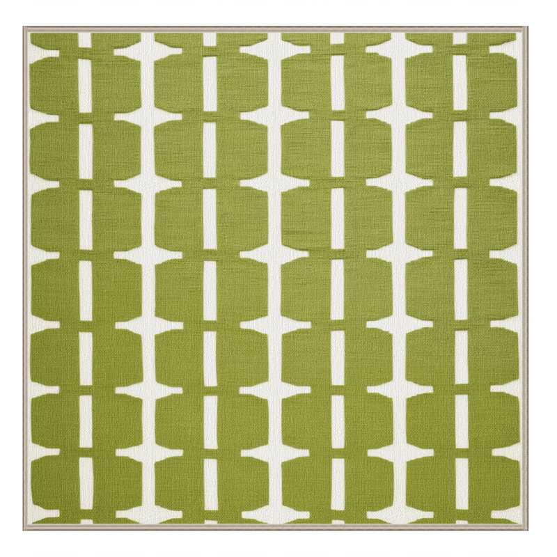 Machine Washable Trellis Brown Area Rug, Square 4'