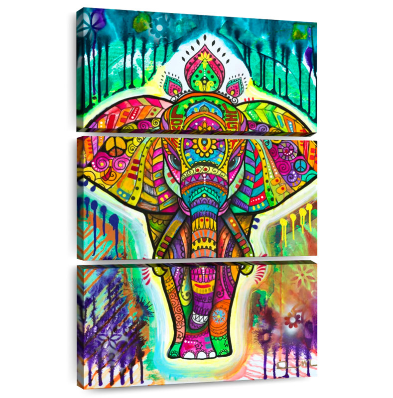 Brampt Rainbow Elephant II, 38" H x 24" W