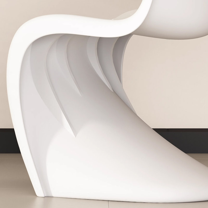 Chaise d'appoint à dossier solide en PP (ensemble de 2), Blanc