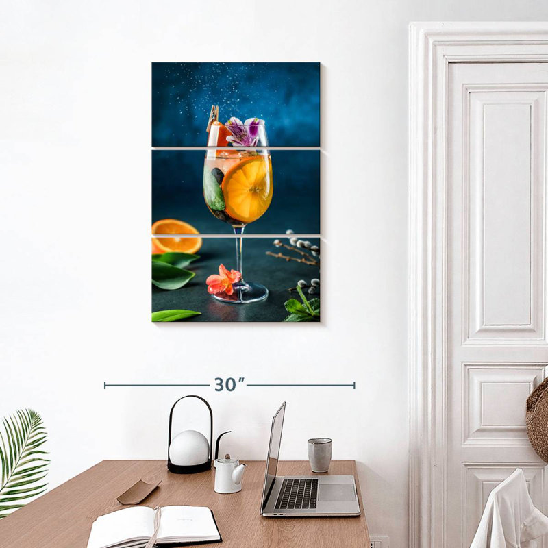 Yarlin agrume cocktail, H 32 po x l 20 po