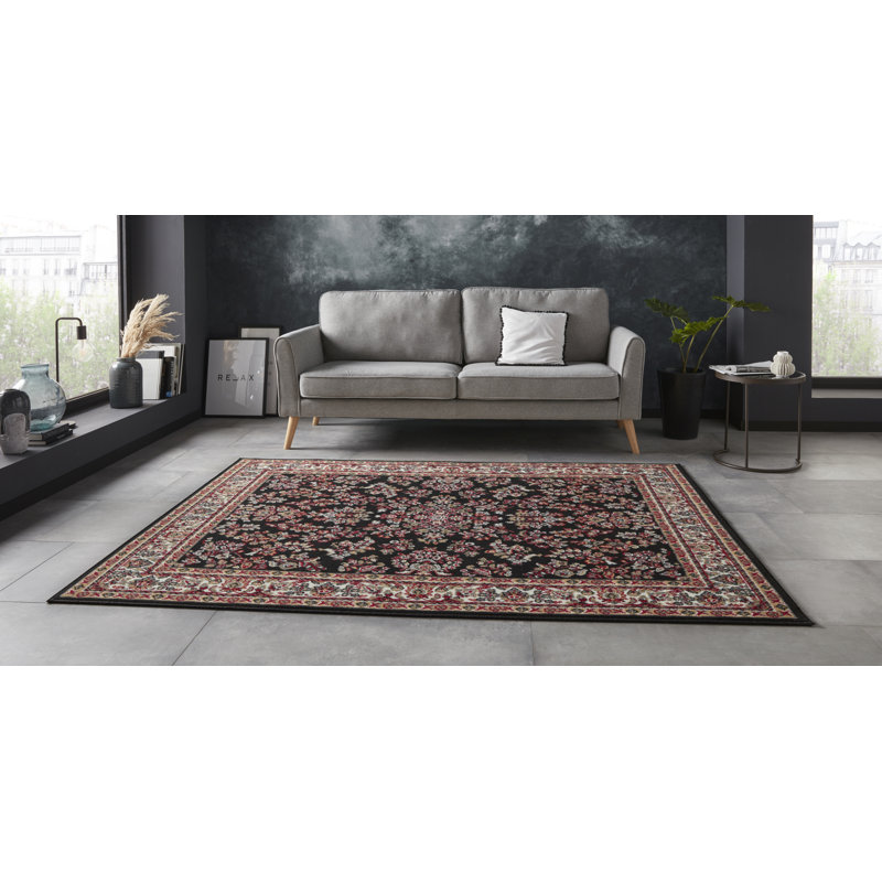 Zabul Tufted Black/Pink/Red Rug, Rectangle 120cm x 160cm