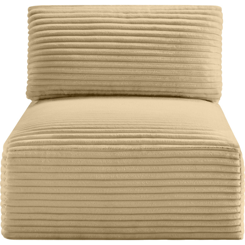 Fauteuil en velours côtelé Carmean Performance, Tissu velours côtelé brun clair