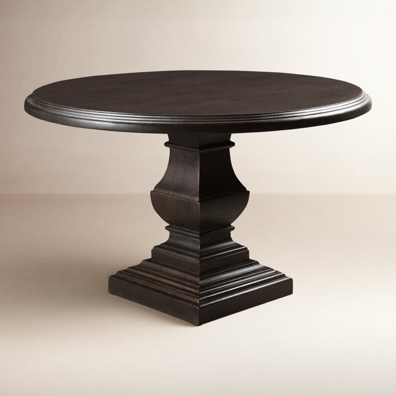 Nimes Round Solid Wood Dining Table, 48" L x 48" W