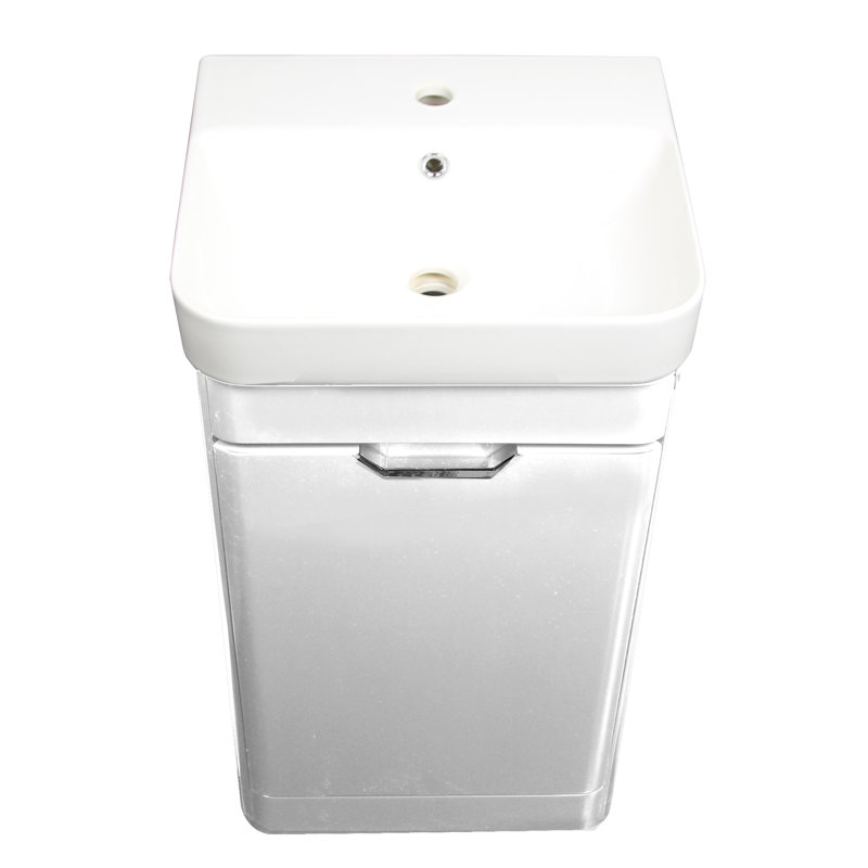 Michener 19'' Single Bathroom Vanity with Ceramic Top, White