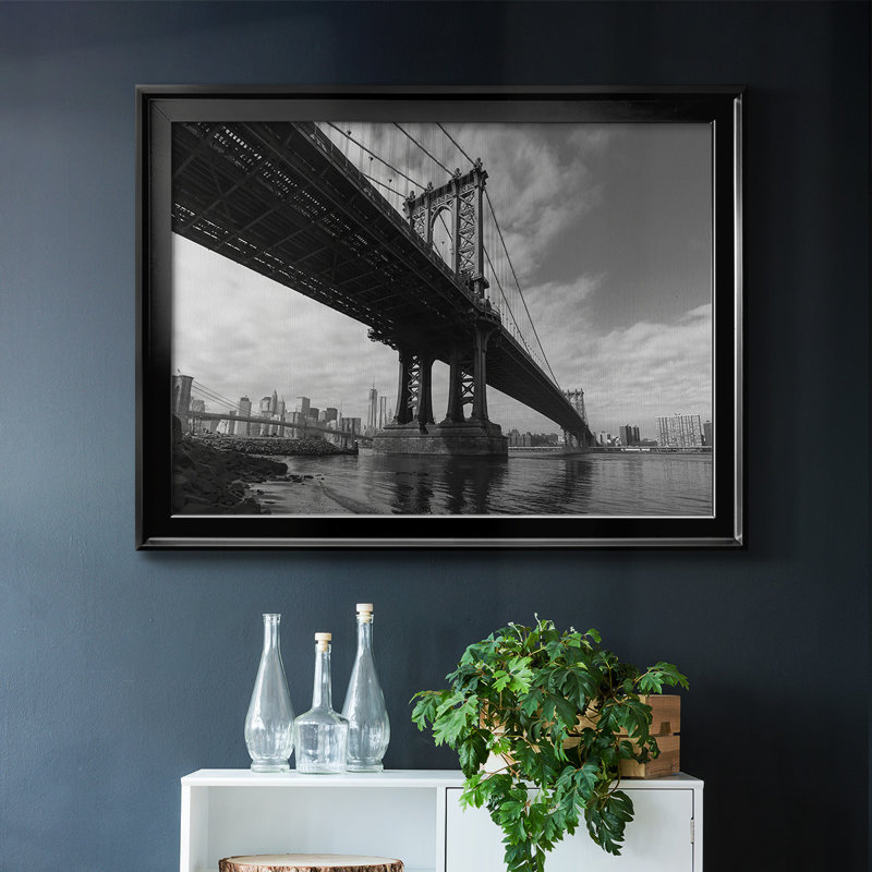 " Manhattan Bridge ", Black , 30" H x 44" W x 1.5" D