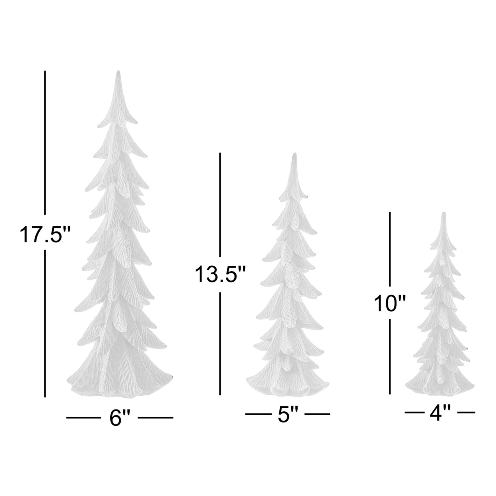 Liani 3-Piece Flocked Tabletop Tree Set, Green