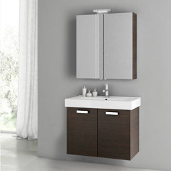 Ensemble de meuble-lavabo simple 30 po Cubical 2, Wengé