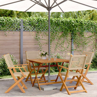 Solid Wood Patio Dining Set Table,