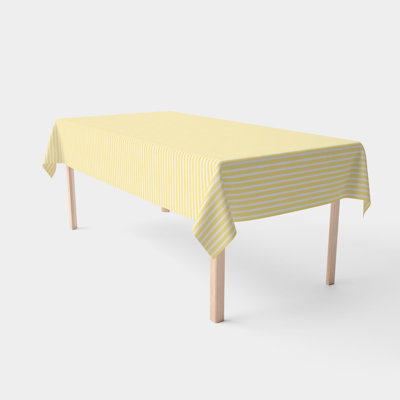 Rectangular Tablecloth, 100% Cotton, 52X104", Lemonade Stripe