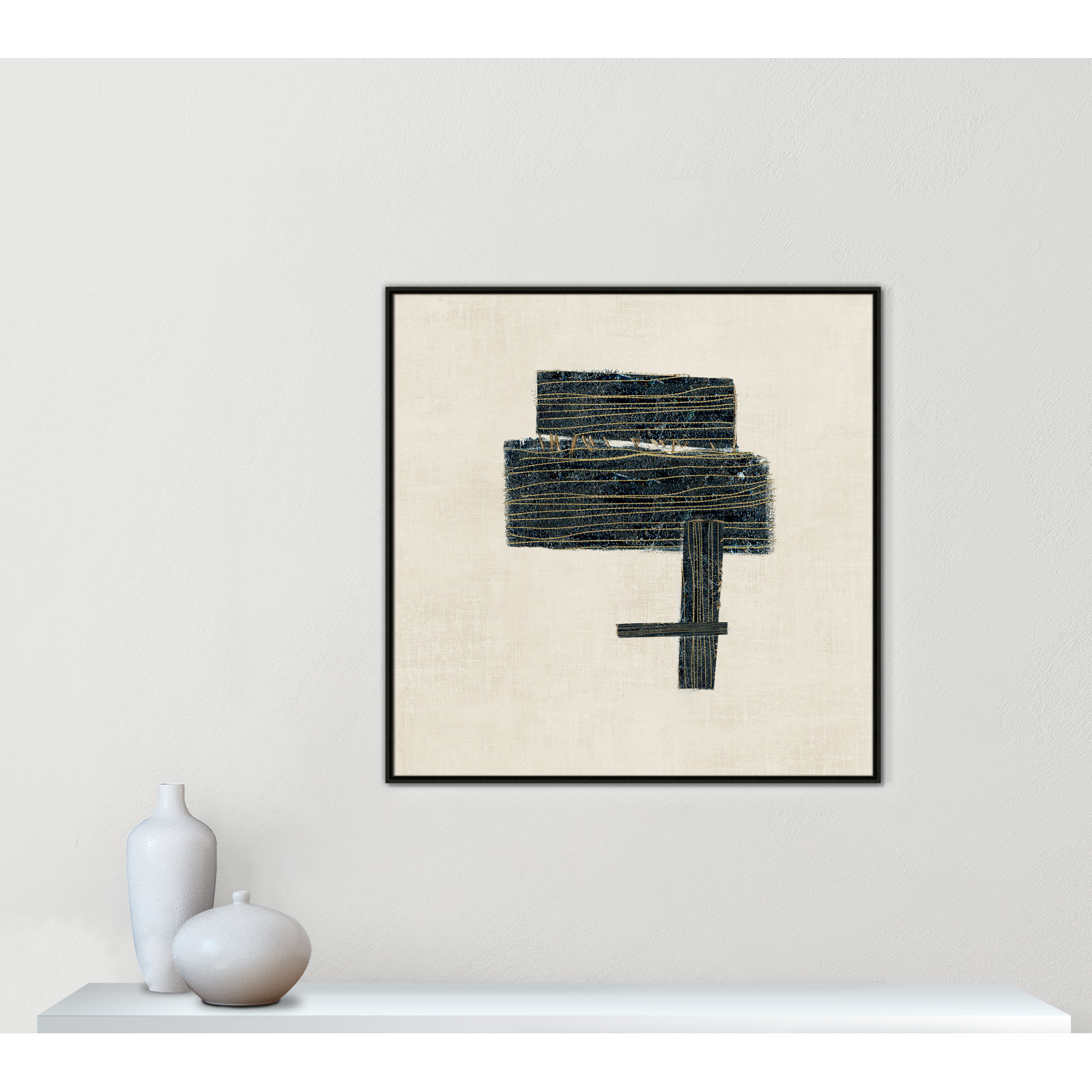 Stiched I Print by , 41.5" H x 41.5" W, Espresso