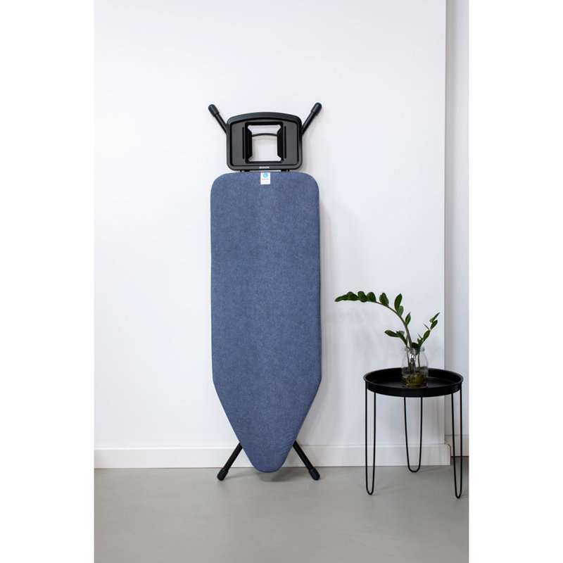 Planche à repasser avec repose-fer solide, Bleu denim