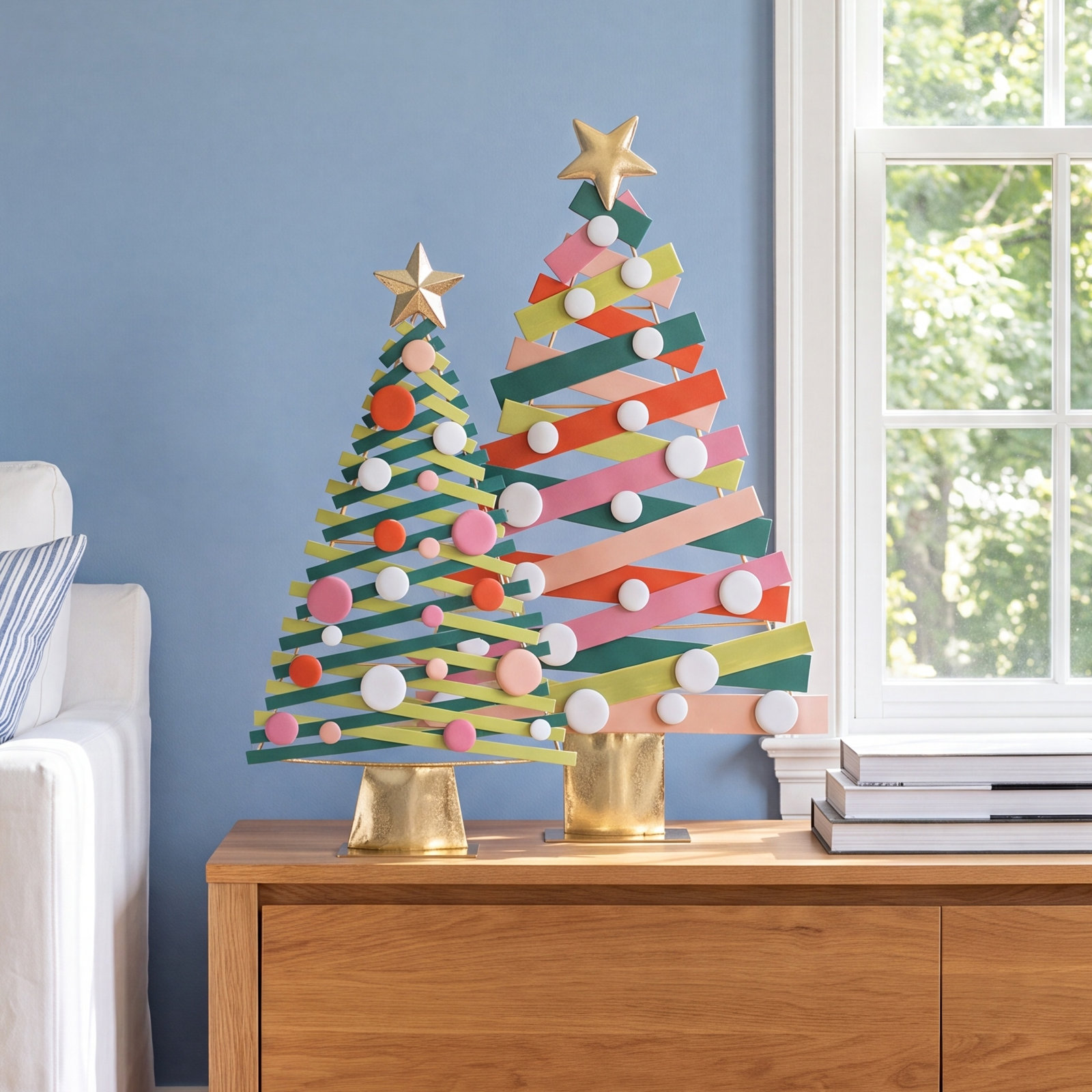 2-Piece Tabletop Christmas Tree Set