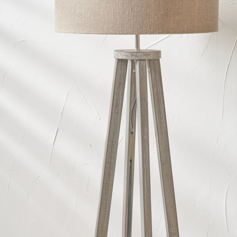 161cm Traditional Floor Lamp, Grey, Beige