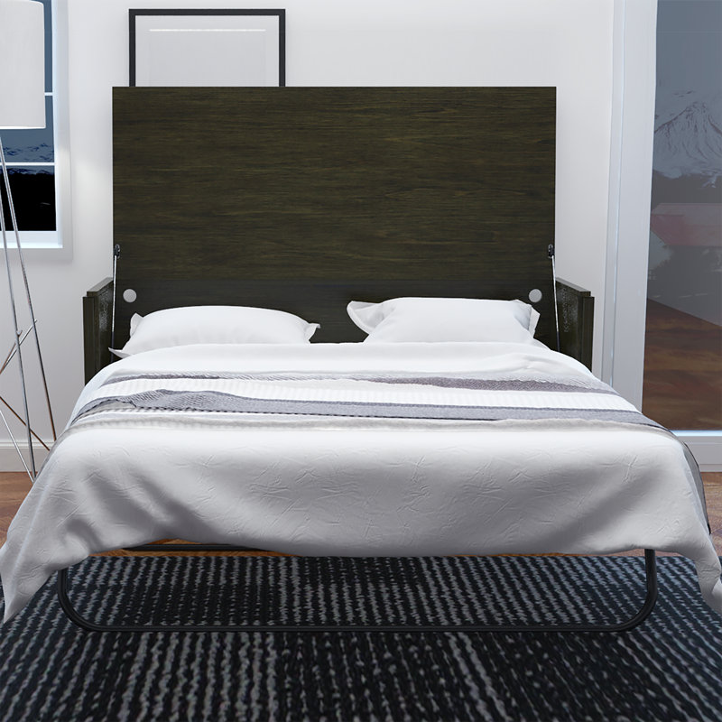 Grand lit escamotable avec matelas Violetta, Anthracite