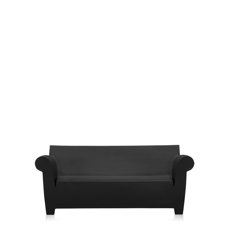 Bubble Club 74.38'' Wide Rectangle Loveseat, Black
