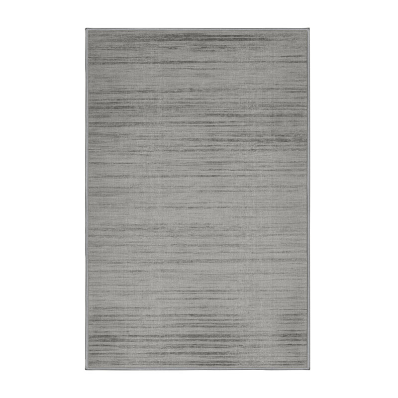 Machine Washable Solid Gray Area Rug, Rectangle 8' x 10'