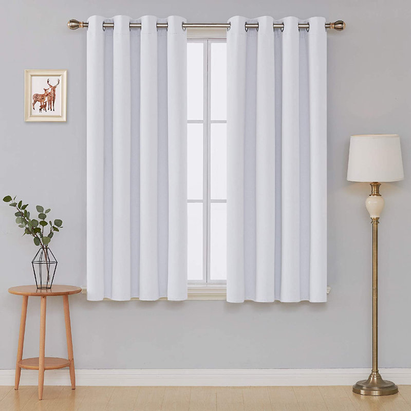 Makua Room Darkening Curtain Pair, 52" W x 63" L, White