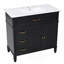 Meuble-lavabo 36 po avec lavabo, armoire de salle de bain avec tiroirs, cadre solide et panneau de fibres à densité moyenne, noir-1479077268