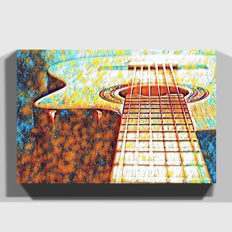 Acoustic Guitar (2) Art - Wrapped Canvas, 40cm H x 60cm W