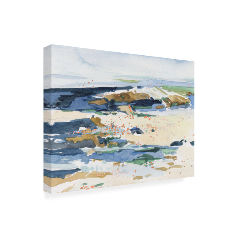 Wrapped Canvas Wall Art - Melissa Wang  'Shoreline Dreams I' Wall Art for Living Room, Bedroom, or Office Décor  - 24x32