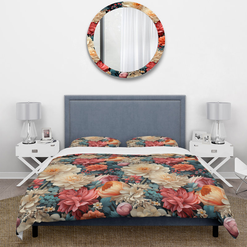 Ensemble de housse de couette Fantasy Foliage, Housse de couette pour grand lit et 2 taies décor