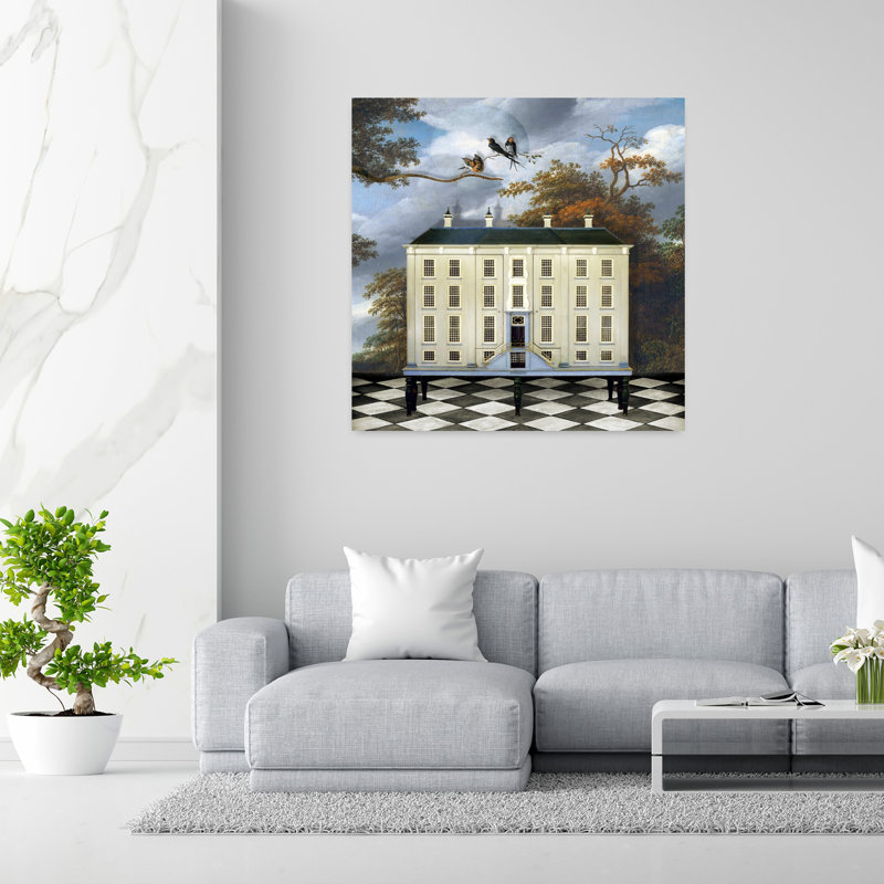 «The Dollhouse», art mural abstrait contemporain, H 48 po x l 48 po