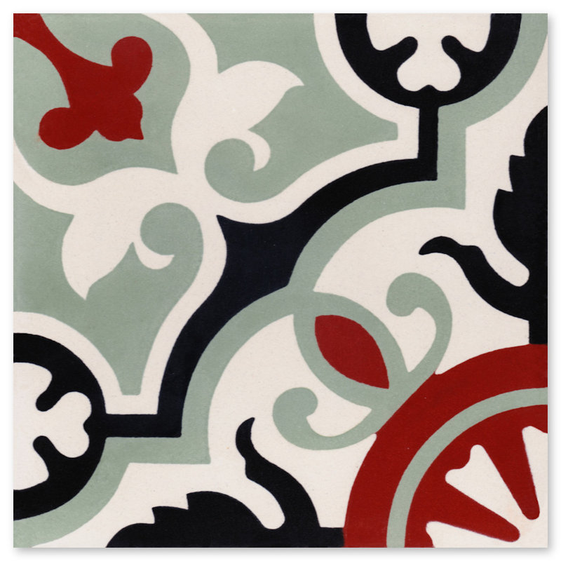 Carreau de plancher et de ciment à motif ciment 8 po x 8 po, Floraison