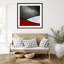 «Wavy red White toit» par Sayreville, impression sur bois encadrée-194482590