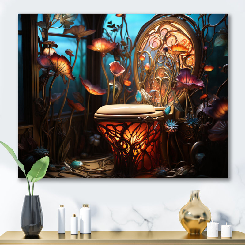 Impression sur toile pour salle de bain, H 34 po x l 44 po x P 1,5 po, Toile tendue