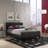Upholstered Faux Leather Bed-15861429-15861427