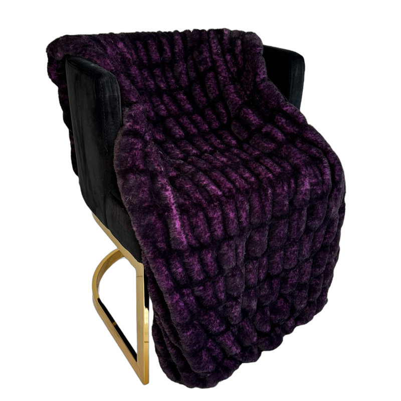 Couverture en fausse fourrure pelucheuse, L 36 po x L 60 po, Mauve