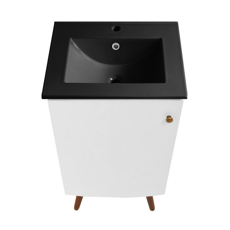 Meuble-lavabo blanc 18 po Manoir, Noir