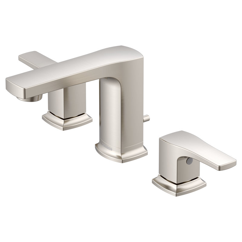 Tribune Two Handle Widespread Bathroom Faucet, Brushed Nickel