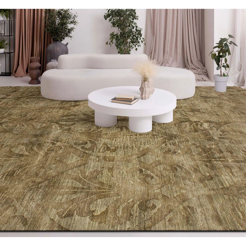 Tapis d'acajou noué à la main de haute qualité, Rectangle de 10 pi x 14 pi