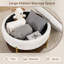 Table basse avec repose-pieds 4 en 1 avec plateau amovible en bois, table d'appoint rembourrée avec tablette de rangement et pieds en métal-577857224