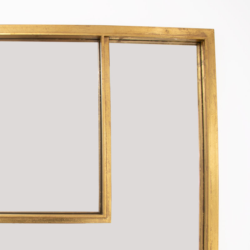 Porta Rectangle Metal Mirror, Antiqued Gold