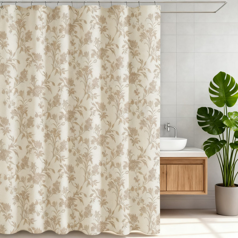 Rideau de douche Floral, Beige