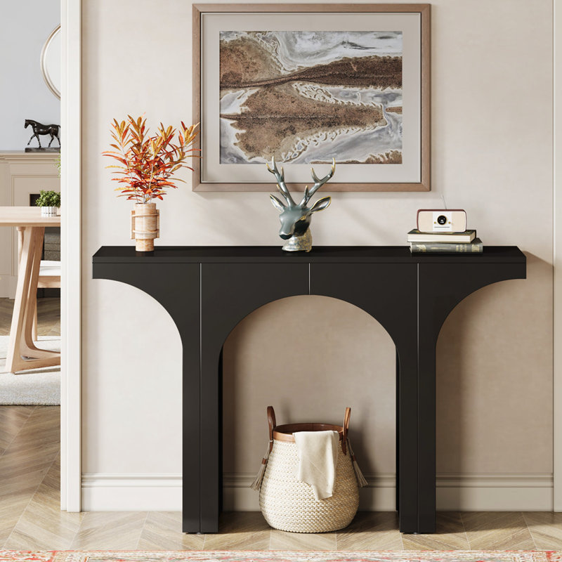 47" Narrow Black Console Table
