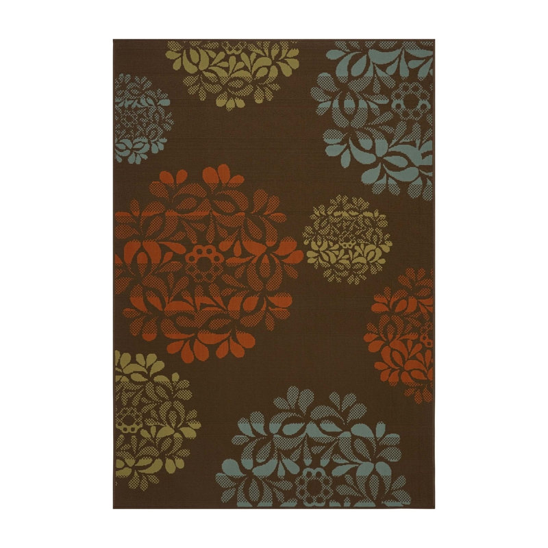 Brown Rectangle Polypropylene 5'3" X 7'6" Rug