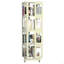 Bibliothèque rotative en acier à 4 niveaux avec roulettes à 360 °, bibliothèque de grande taille, robuste et spacieuse, bibliothèque jaune de style nouveau, assemblage facile-461025771