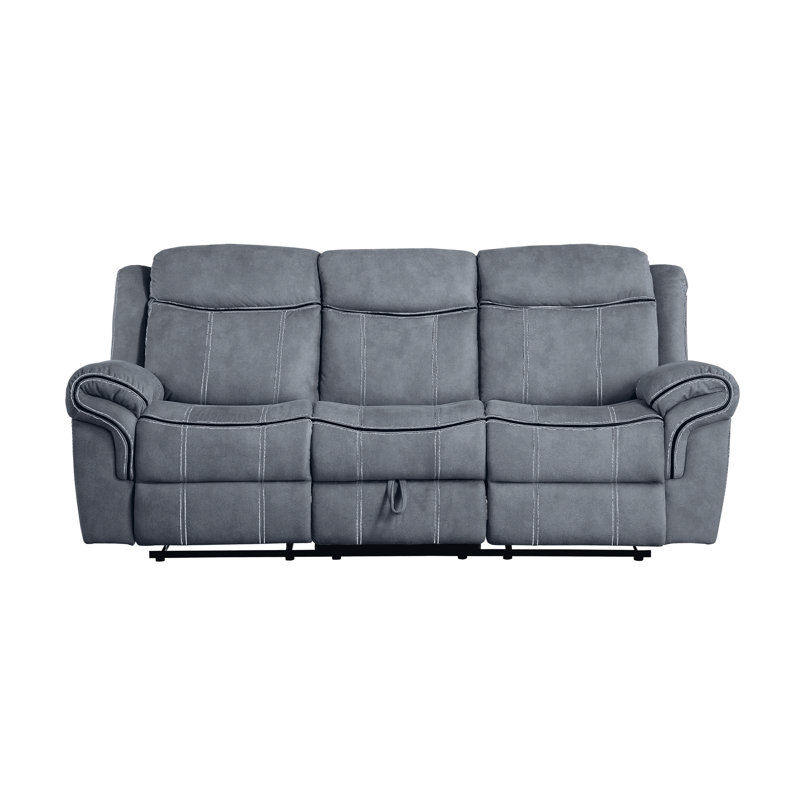 Canapé inclinable en velours gris Zubaida, Gris