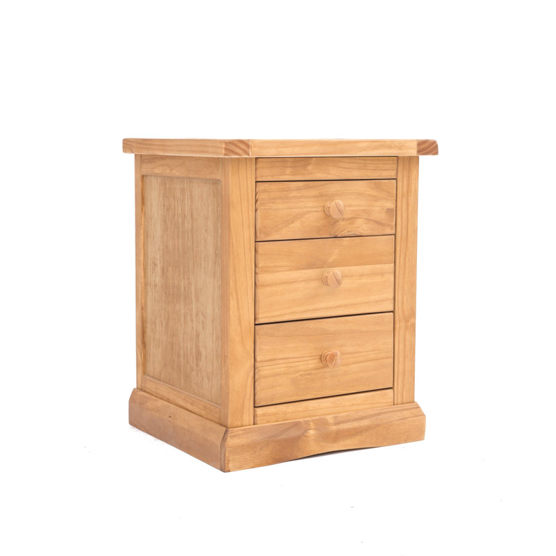 Zane 45cm W Solid + Manufactured Wood Bedside Table, Light Wood