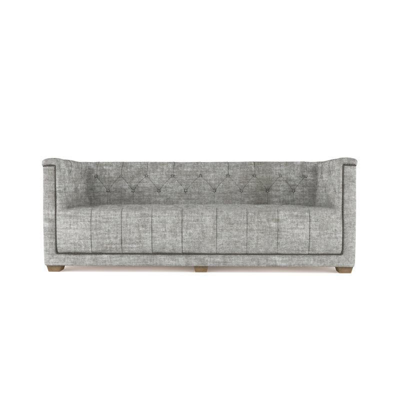 Velvet Sofa, Chocolate Genuine Leather, 84"